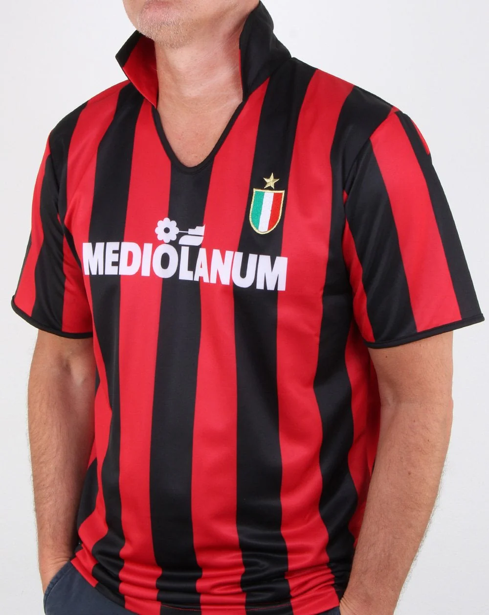 80s Casual Classics Ac Milan 1988 Retro Shirt Red/black - Image 3