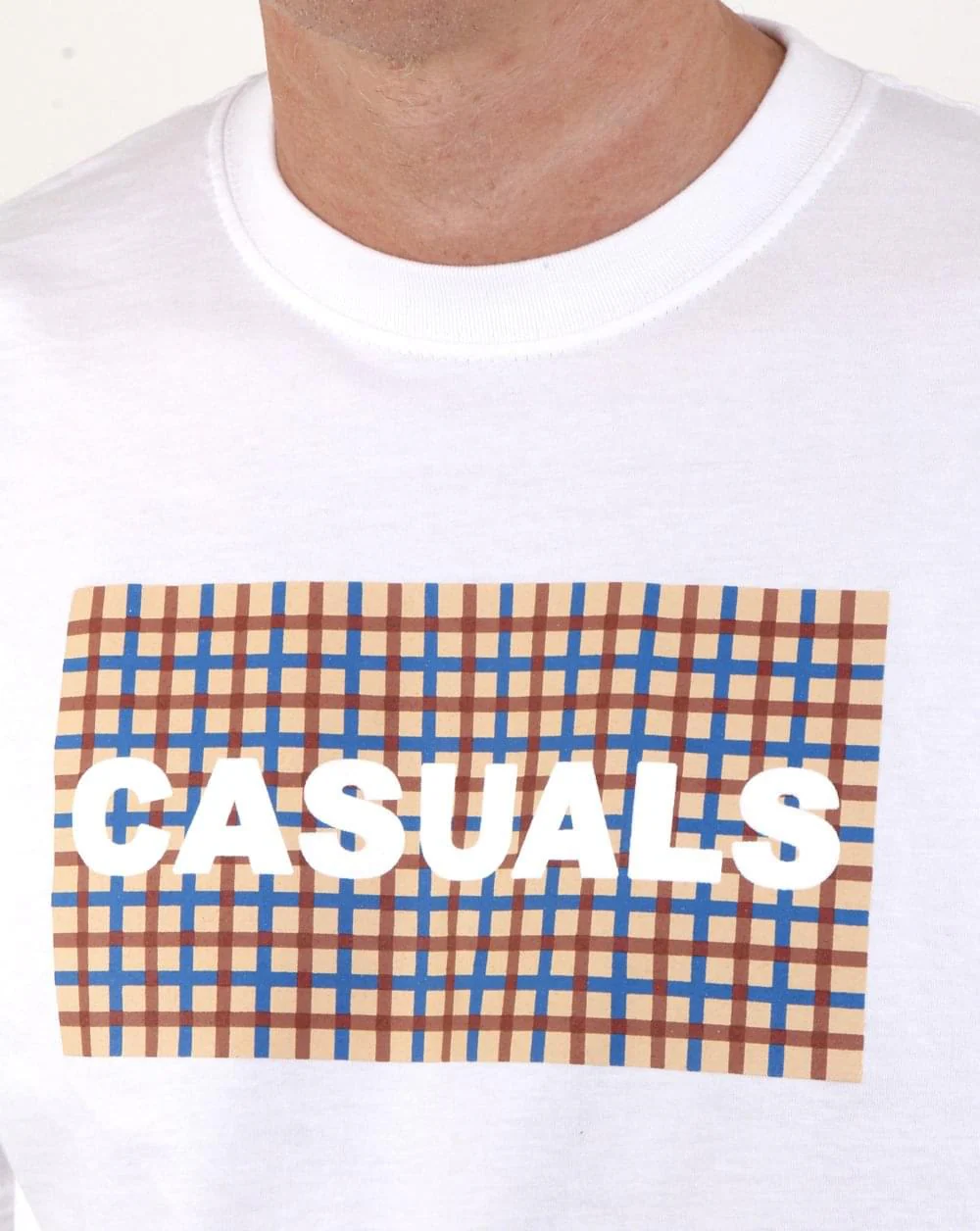 80s Casual Classics Casual Check T Shirt White - Image 2