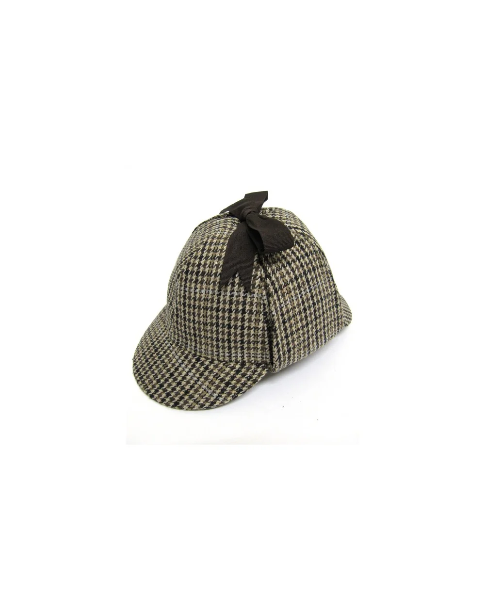 80s Casual Classics Classic Deerstalker Houndstooth Hat Brown - Image 2
