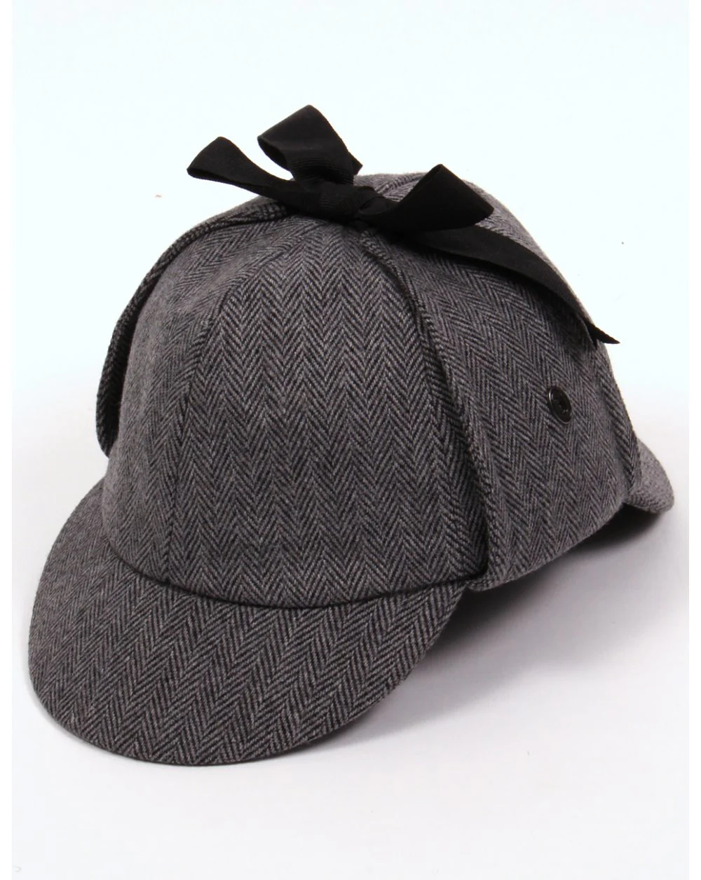 80s Casual Classics Classic Deerstalker Houndstooth Hat Herringbone - Image 2