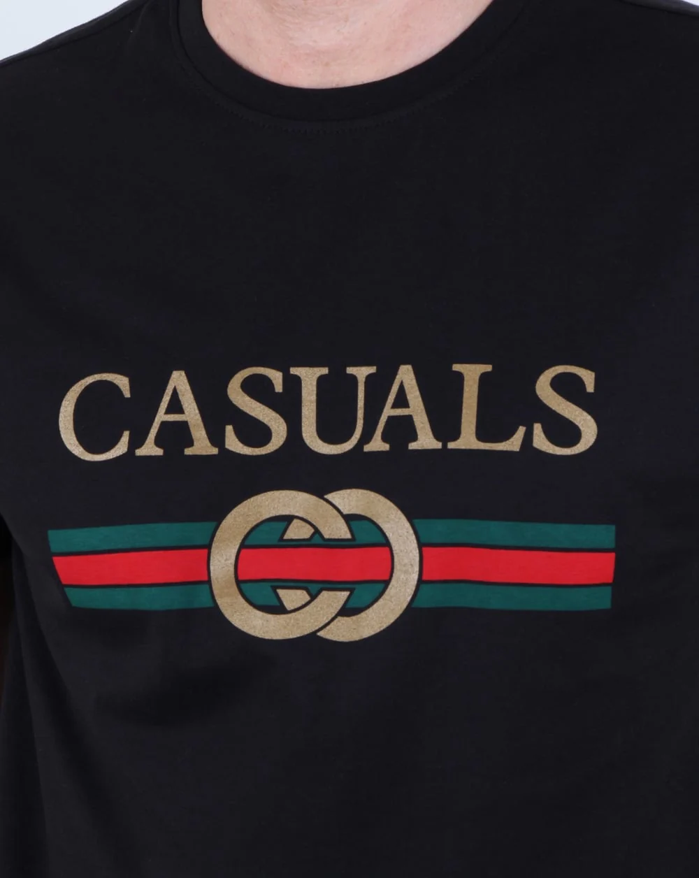 80s Casual Classics Designer Casual T Shirt Black - Image 2