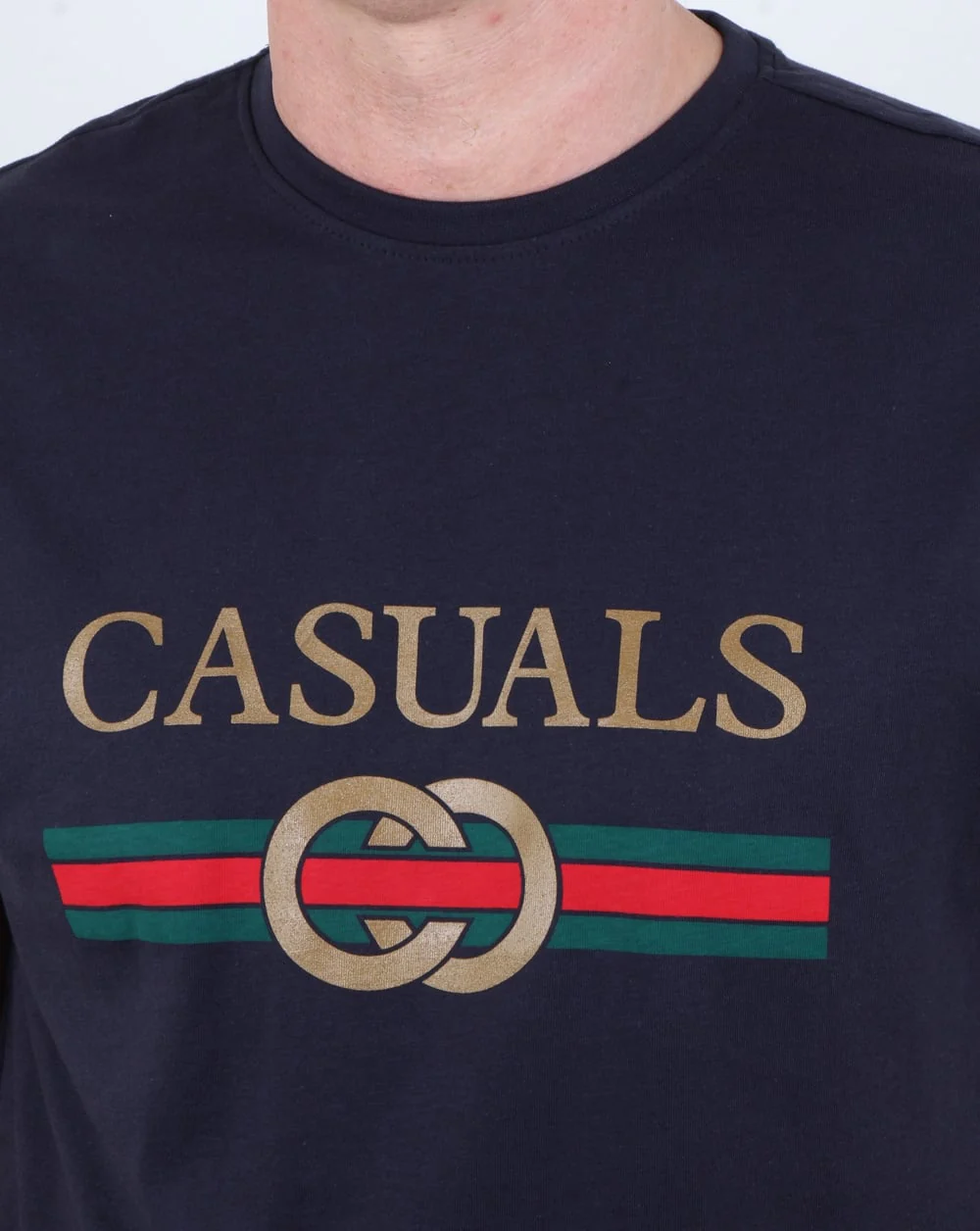 80s Casual Classics Designer Casual T Shirt Navy - Image 2