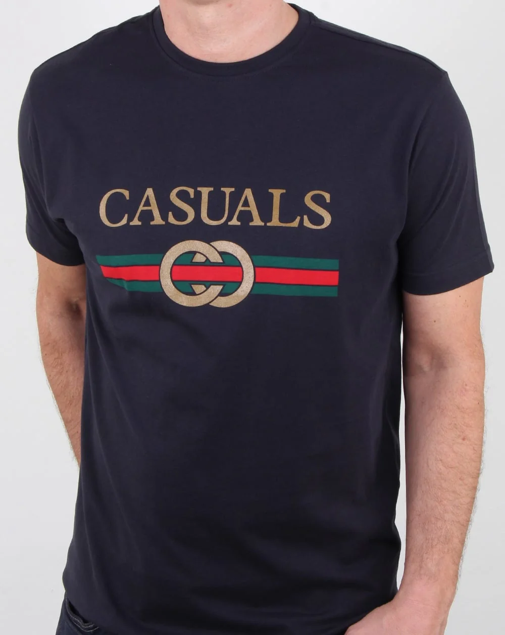 80s Casual Classics Designer Casual T Shirt Navy - Image 3