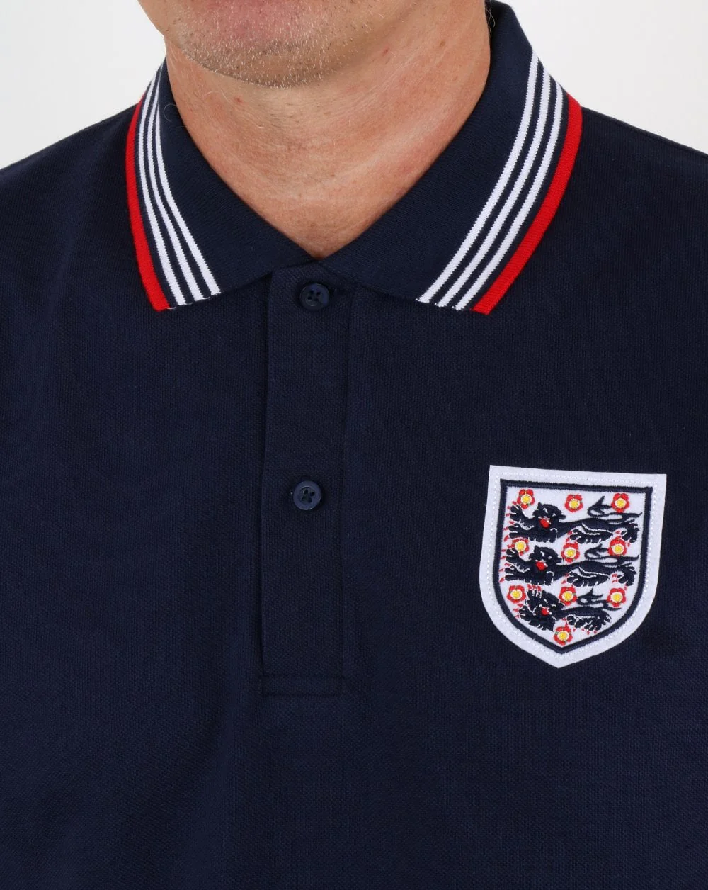 80s Casual Classics England 1974 Polo Shirt Navy - Image 2