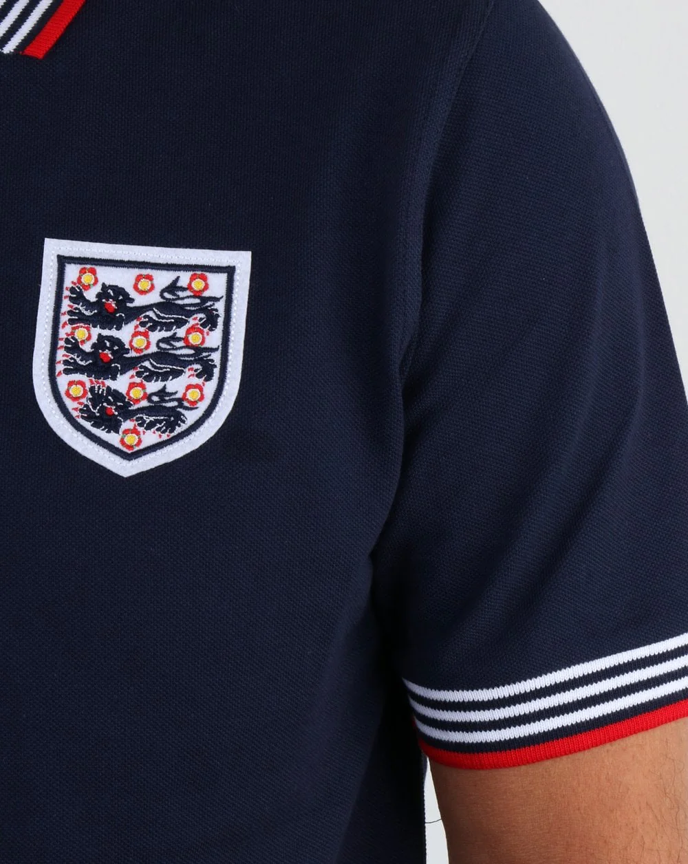80s Casual Classics England 1974 Polo Shirt Navy - Image 3