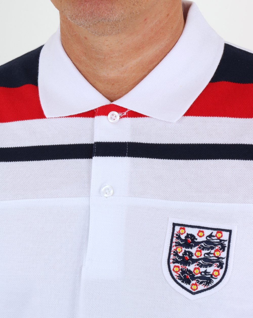 80s Casual Classics England 1982 Polo Shirt White - Image 2