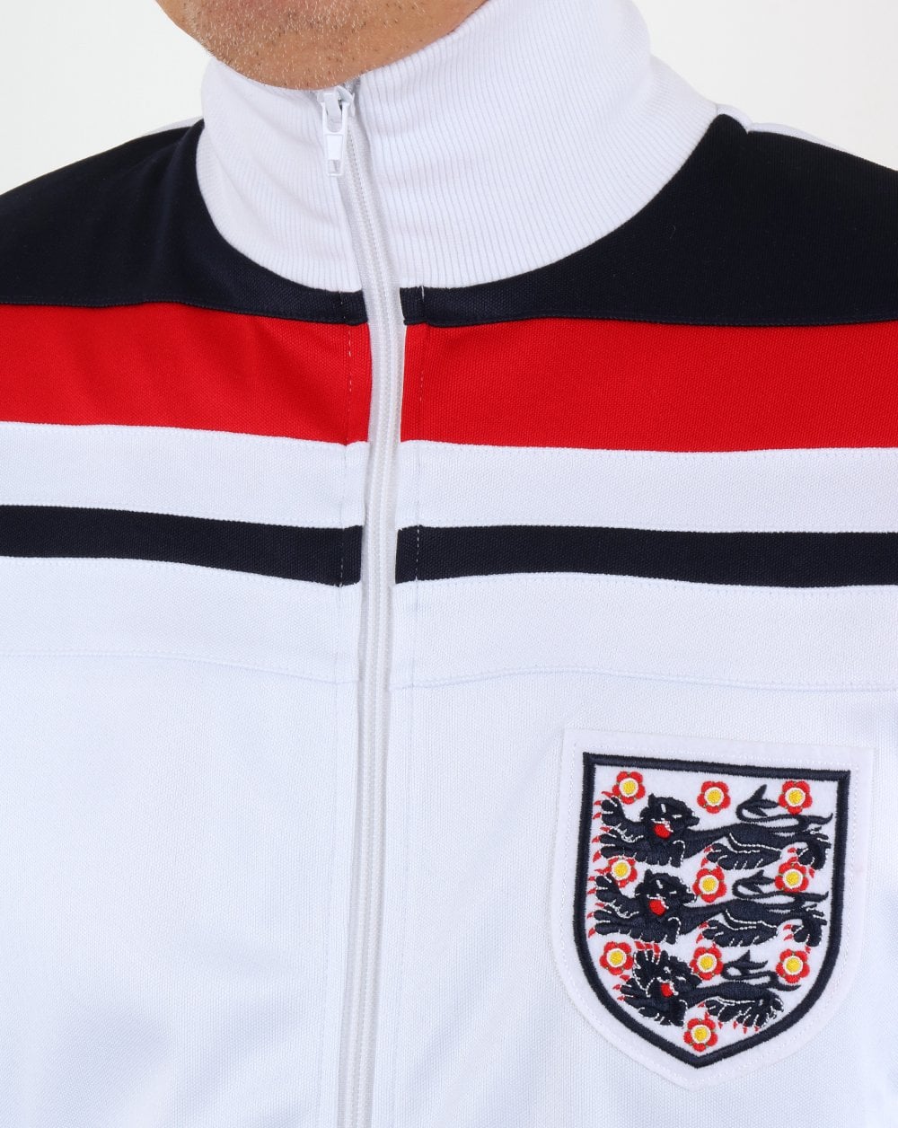 80s Casual Classics England 1982 Track Top White - Image 2