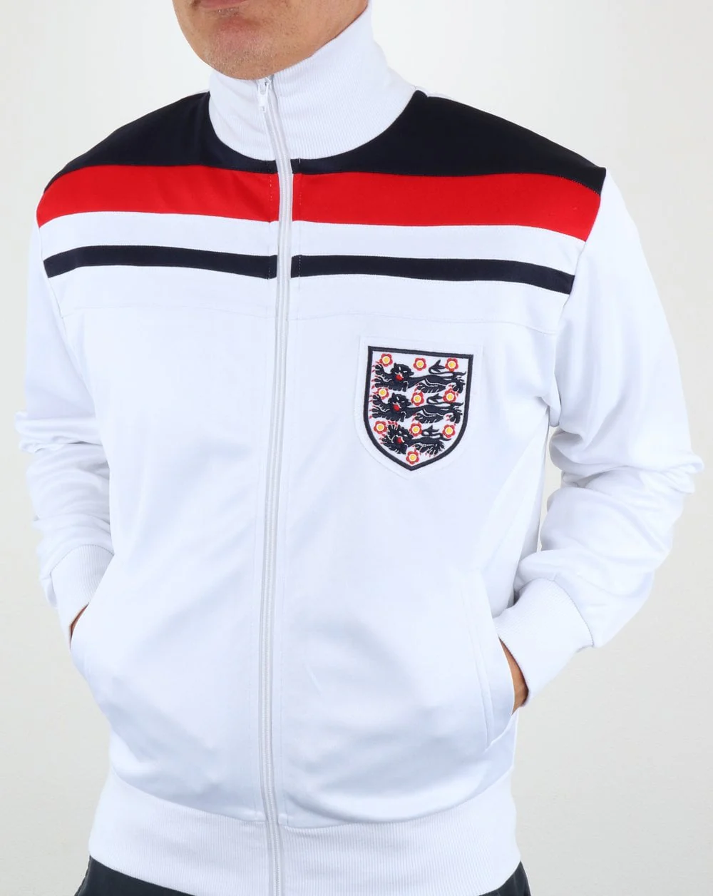 80s Casual Classics England 1982 Track Top White - Image 3