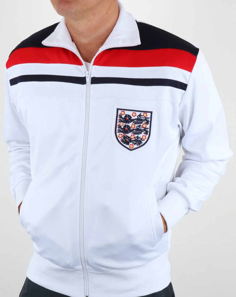 80s Casual Classics England 1982 Track Top White - Image 4