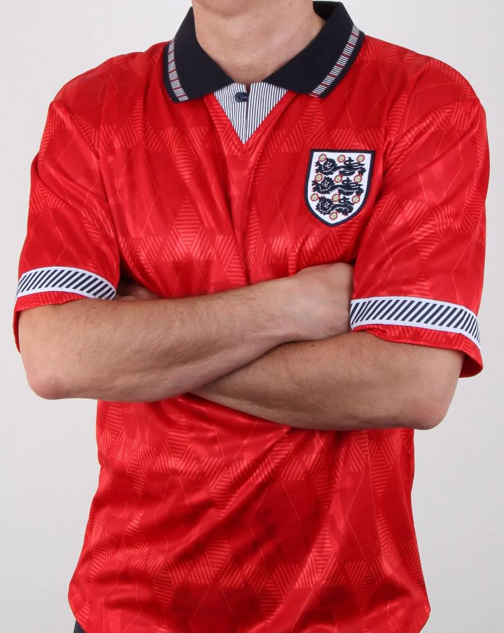 80s Casual Classics England 1990 Away Retro Shirt Red - Image 3