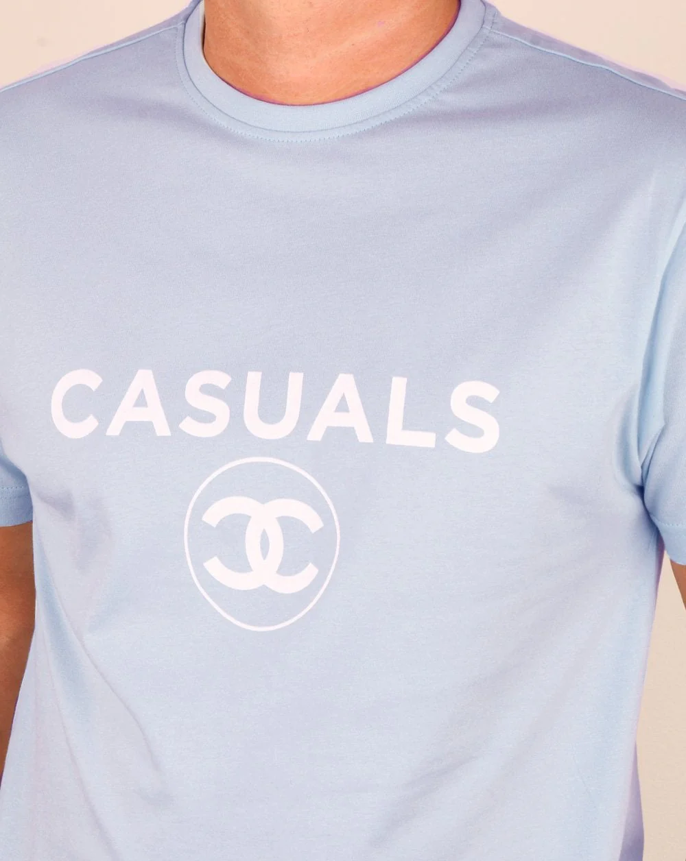 80s Casual Classics Fashion Casual T Shirt Sky Blue - Image 2