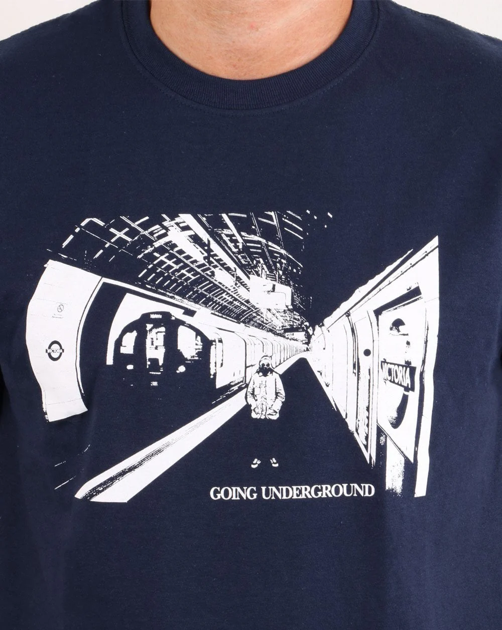 80s Casual Classics Going Underground T-shirt Navy - Image 2