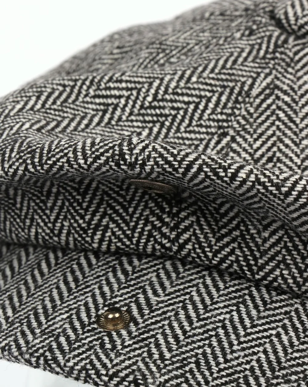 80s Casual Classics Herringbone Newsboy Cap Grey - Image 3