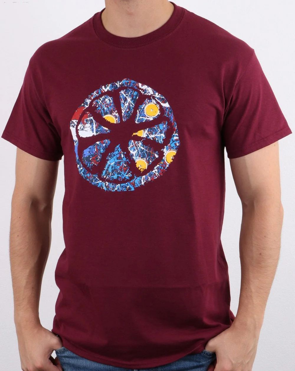 80s Casual Classics Jackson Pollock No.5 T-shirt Claret