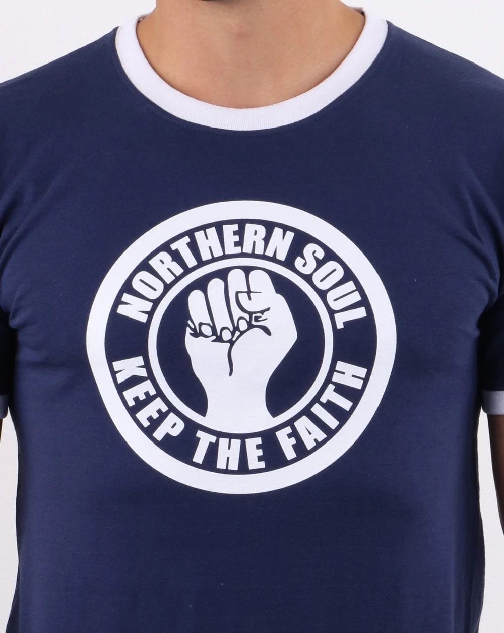 80s Casual Classics Keep The Faith T-shirt Navy - Image 2
