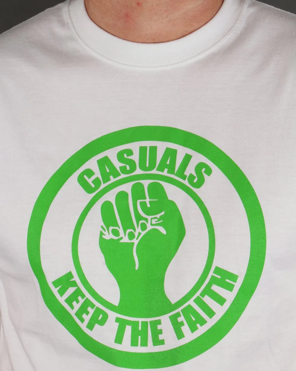 80s Casual Classics Keep The Faith T-shirt White/Green - Image 2