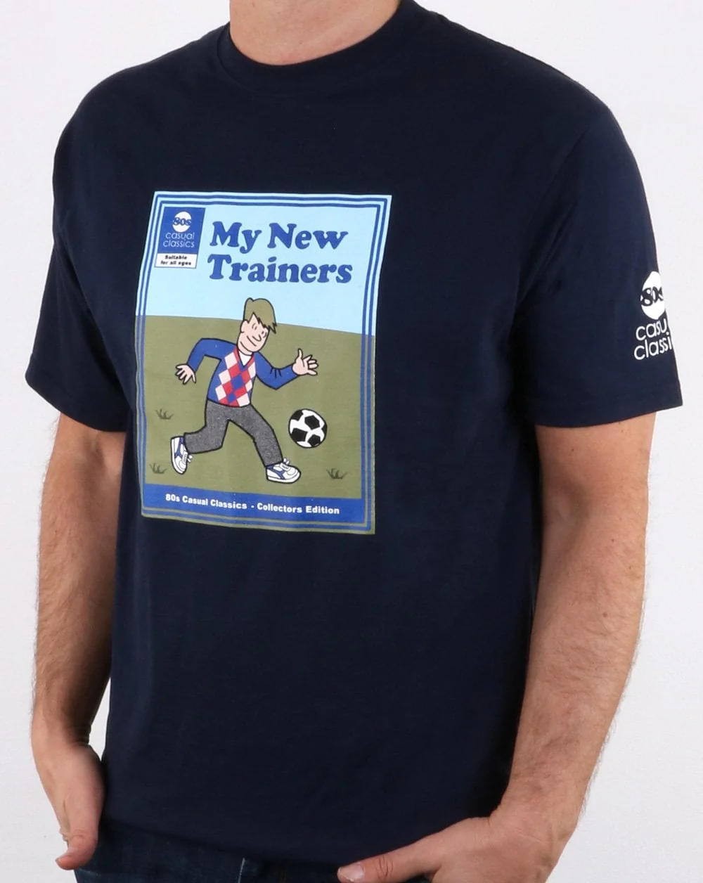 80s Casual Classics My New Trainers T Shirt Navy - Image 2