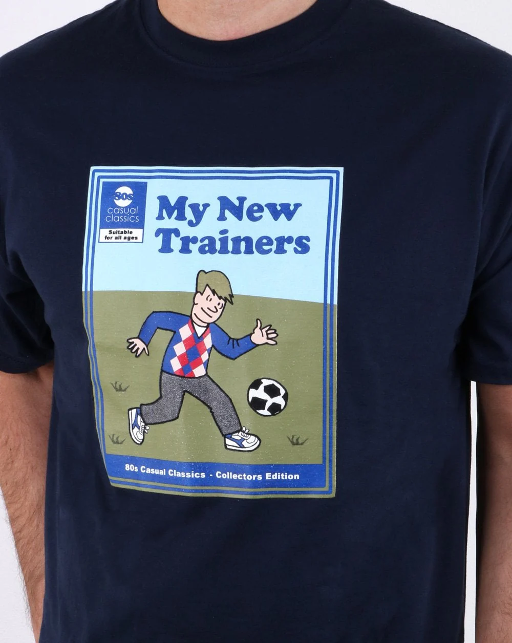80s Casual Classics My New Trainers T Shirt Navy - Image 3