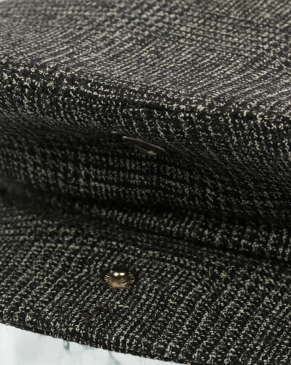 80s Casual Classics Naple Pure Wool Flat Cap Black - Image 3