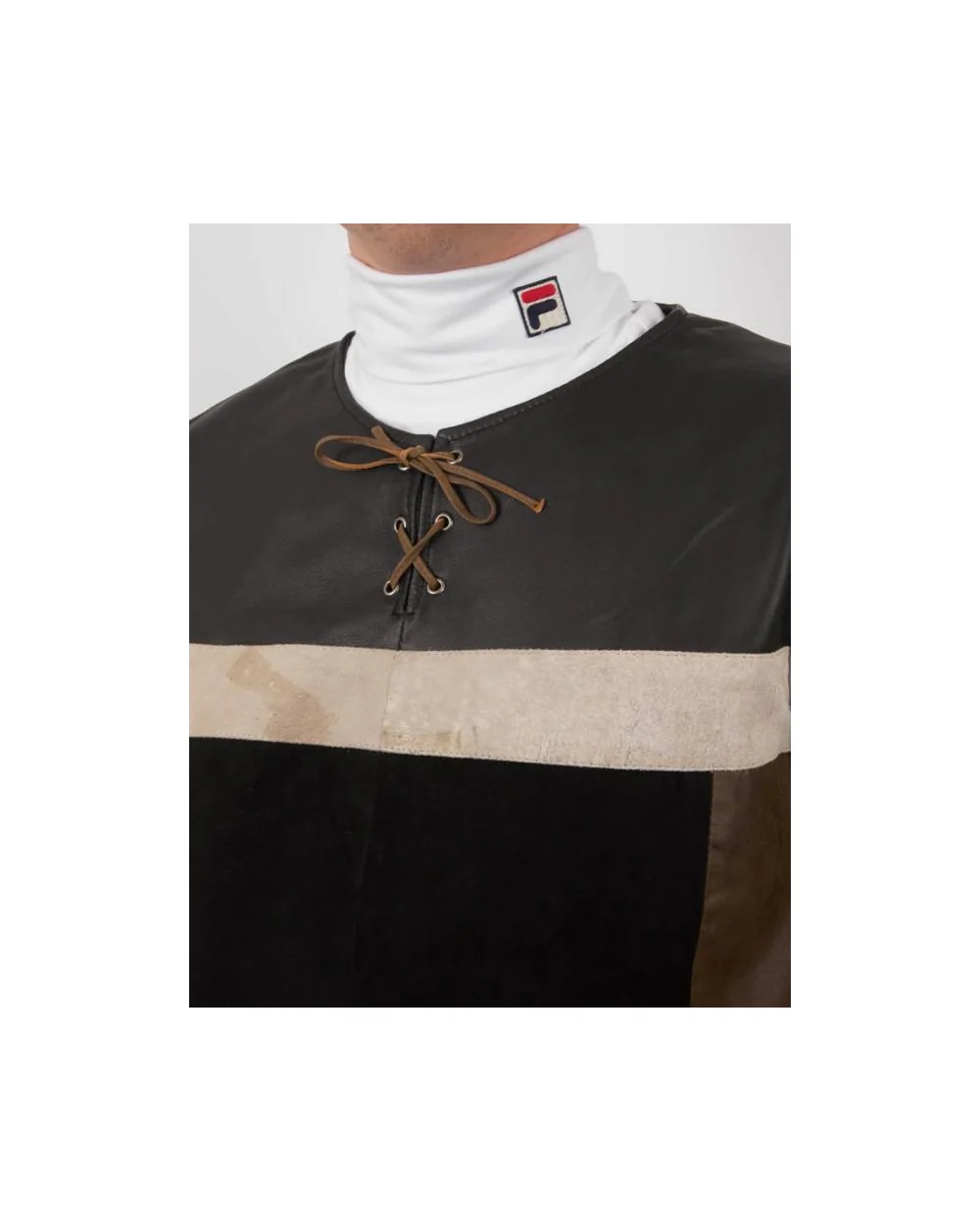 80s Casual Classics Patchwork Leather Jacket - Suede And Leather Brown - Image 2