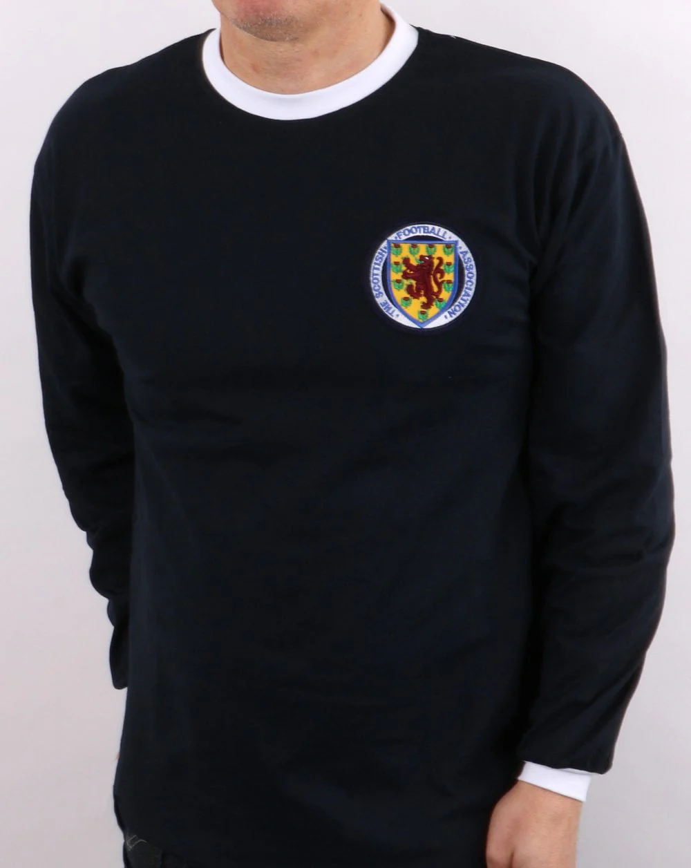 80s Casual Classics Scotland 1967 Long Sleeve Shirt Navy - Image 3