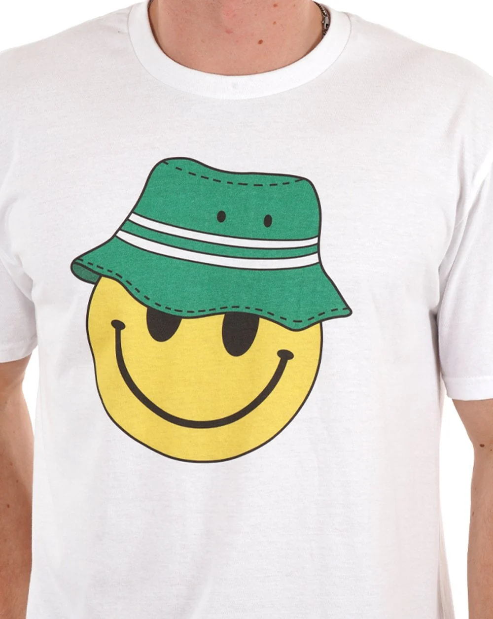 80s Casual Classics Smiley Casual T Shirt White/Green - Image 2