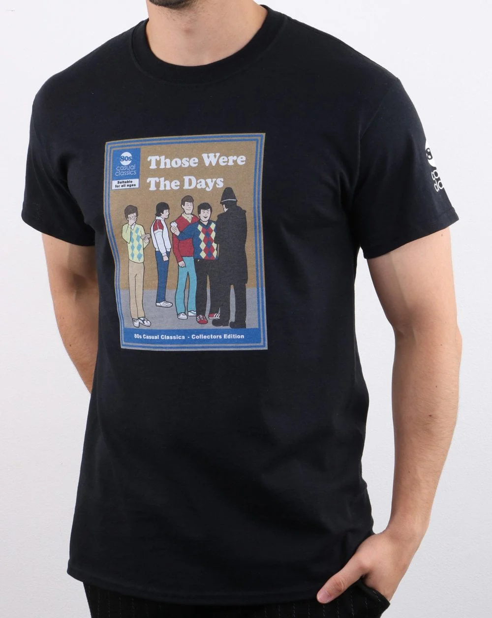 80s Casual Classics Those Were The Days T Shirt Black - Image 2