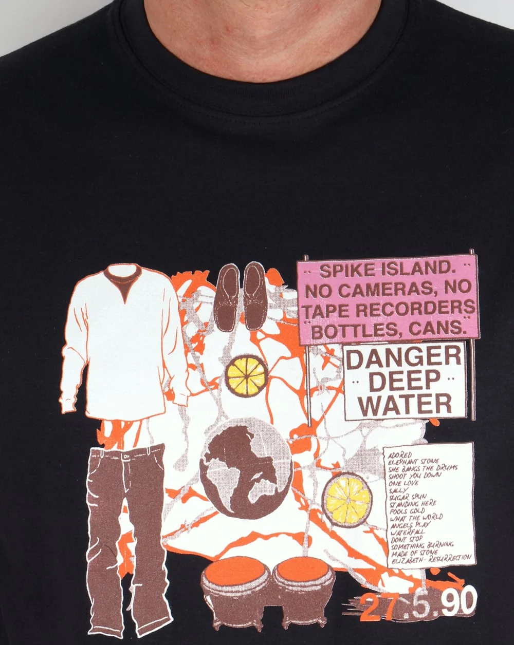 80s Casuals Spike Island T-shirt Navy - Image 2