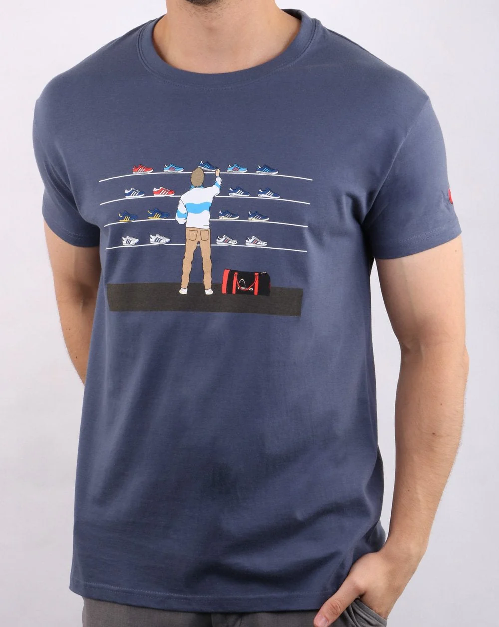 80s Casuals Tales Of Train Journeys T Shirt Denim - Image 2