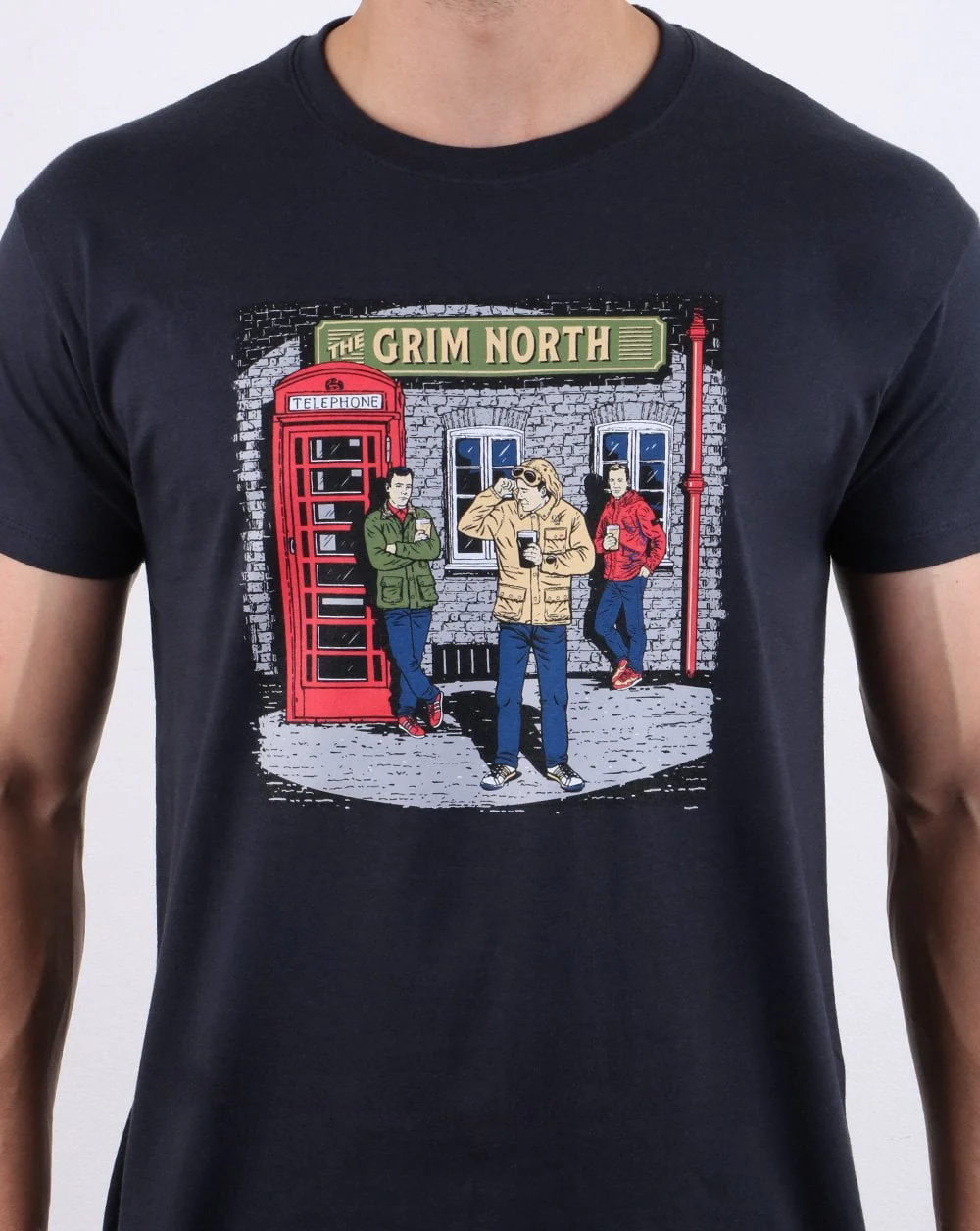 80s Casuals The Grim North T-shirt Navy - Image 3