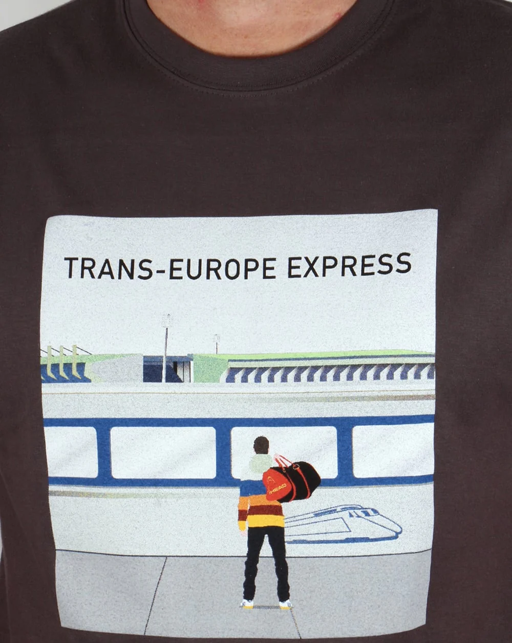 80s Casuals Trans Europe Express T-shirt Dark Grey - Image 2
