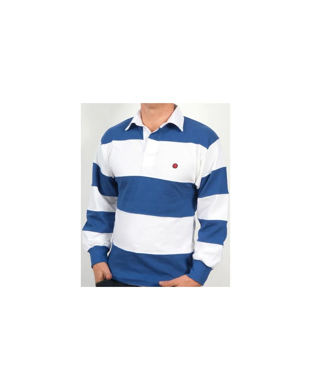 80s Casuals Treviso Rugby Shirt White/royal Blue