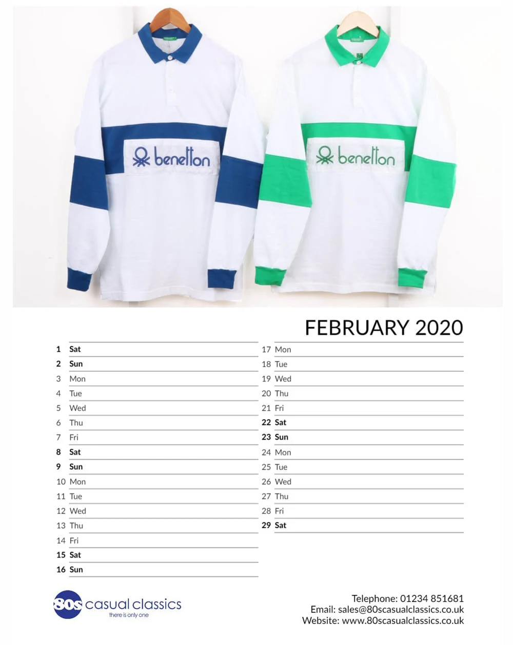 80sCC Iconics Large A3 Calendar 2020 - Image 4