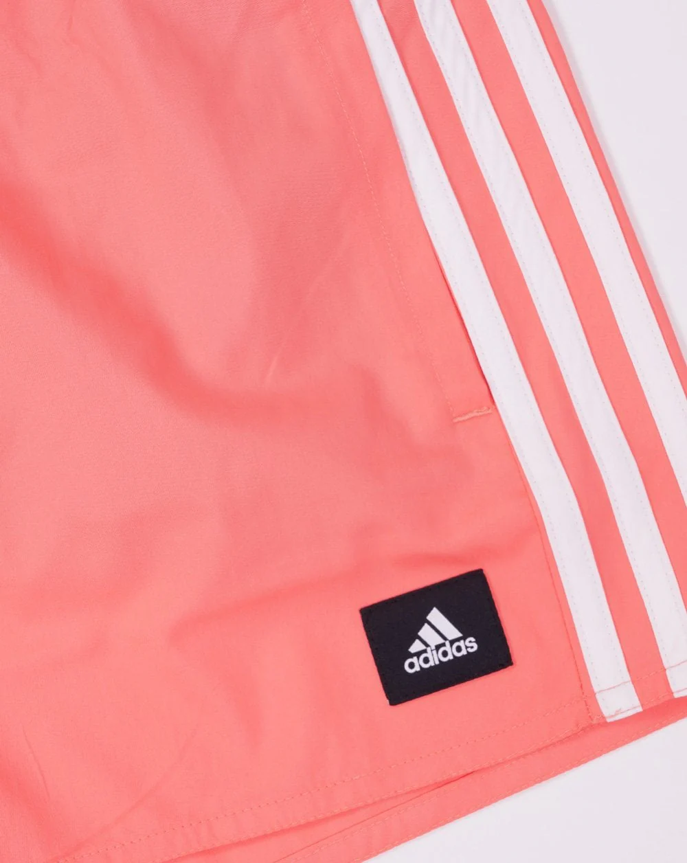 Adidas 3 Stripes CLX Swim Shorts Coral - Image 2
