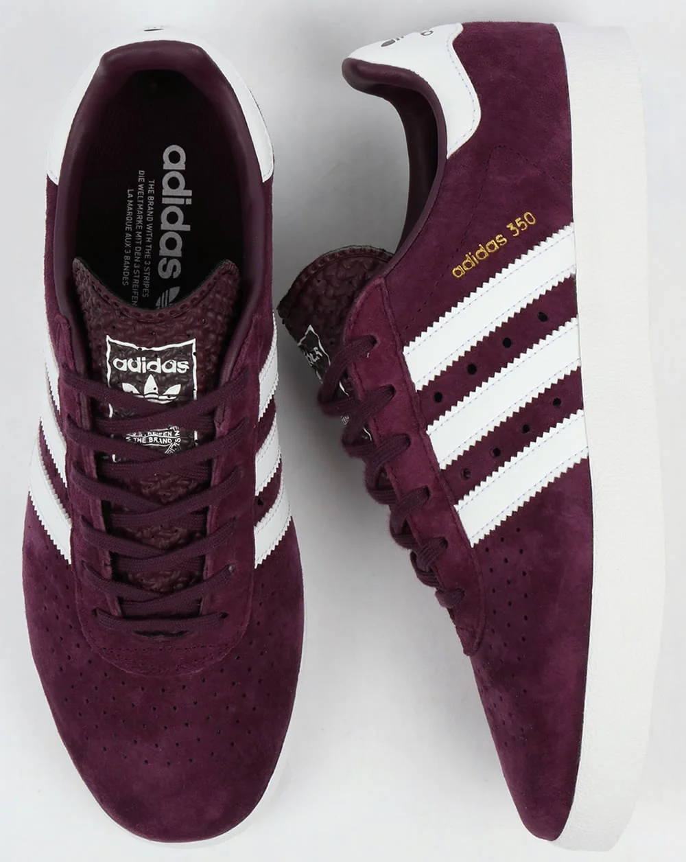 Adidas 350 Trainers Deep Plum/White - Image 2