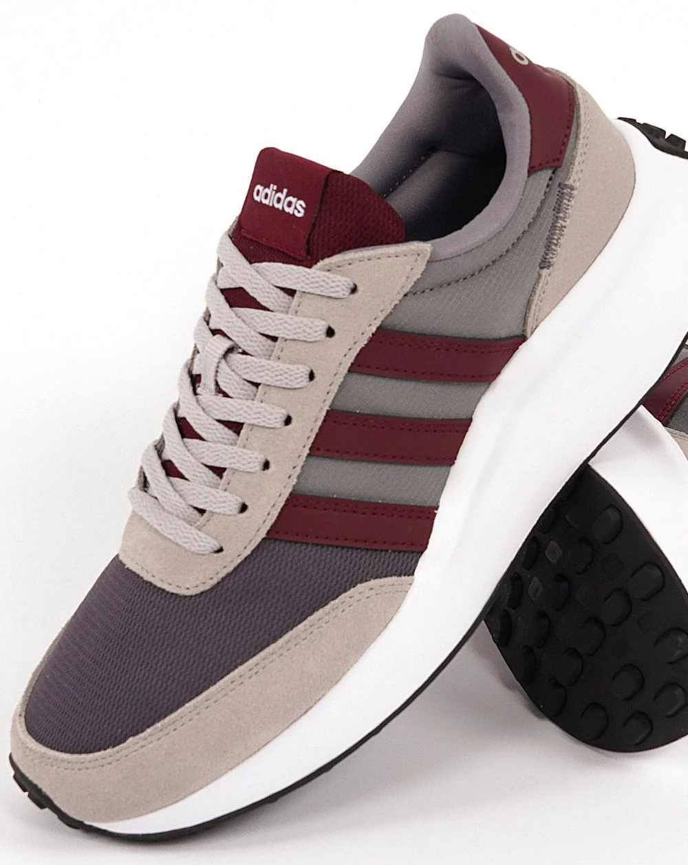 Adidas 70s Run Trainers Grey Burgundy