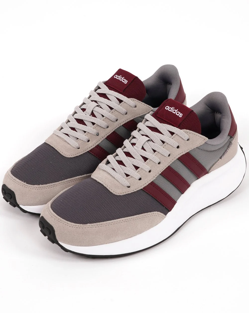 Adidas 70s Run Trainers Grey Burgundy - Image 2