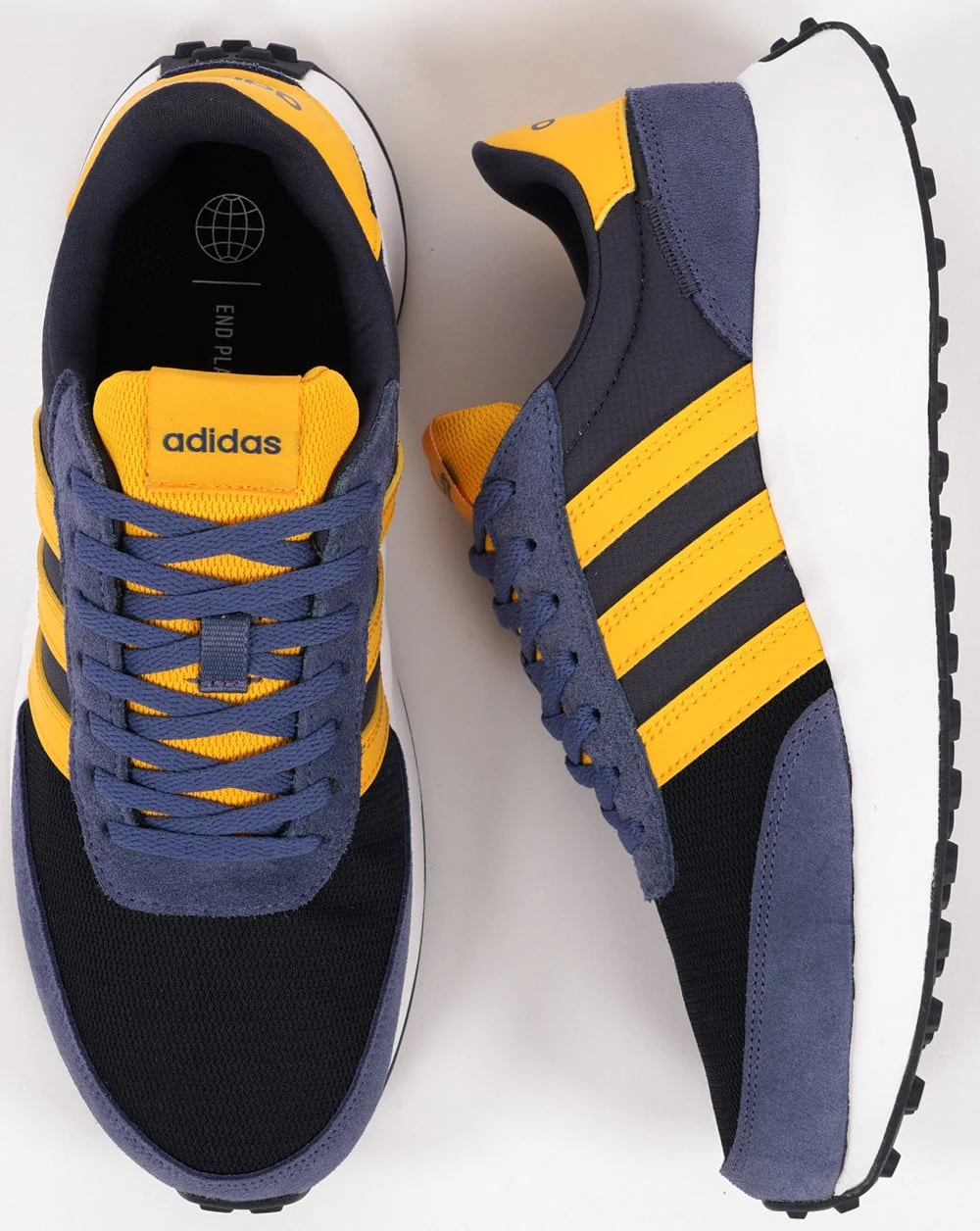 Adidas 70s Run Trainers Navy Gold - Image 3
