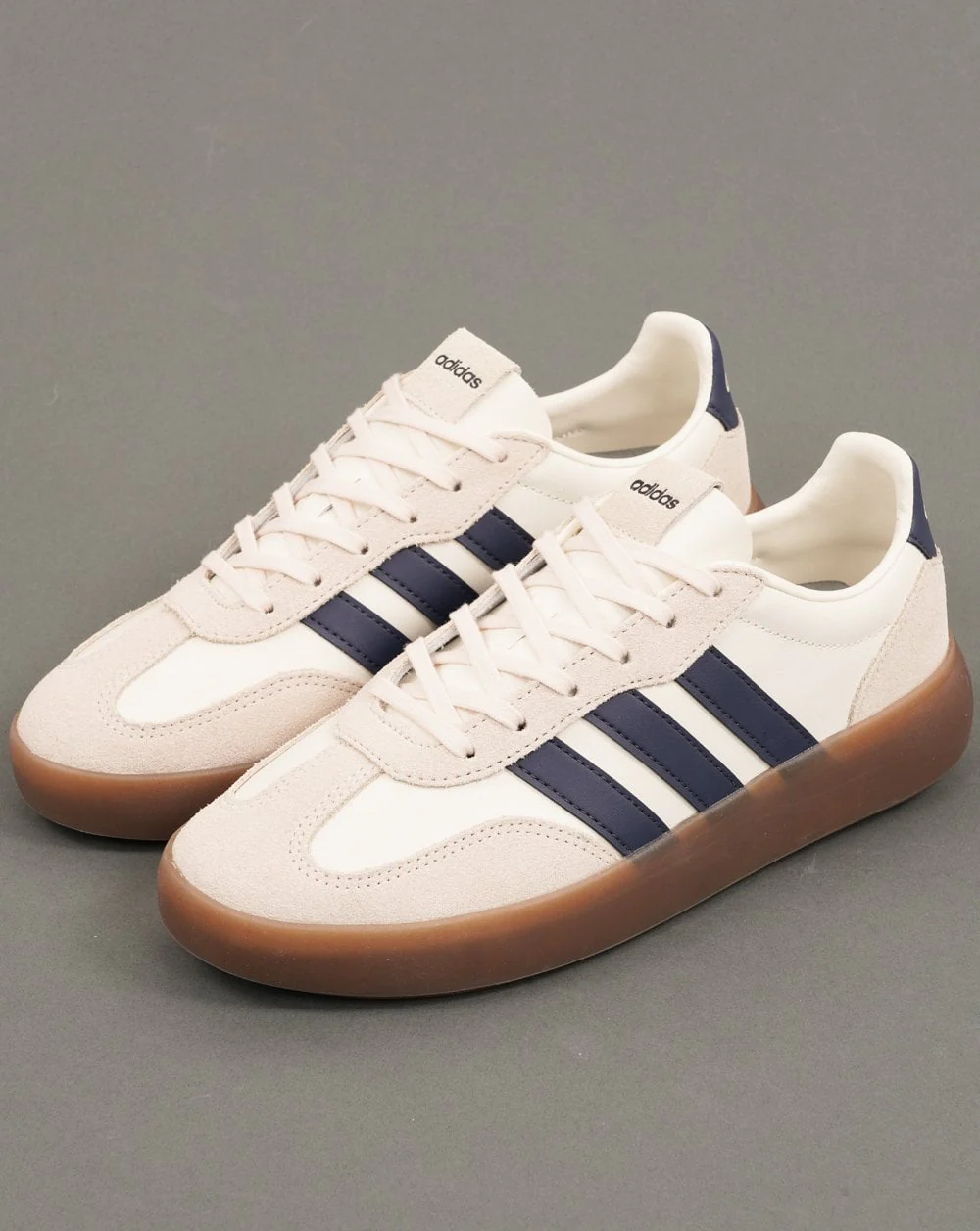 Adidas Barreda Lux Trainers Off White Navy Leather - Image 2