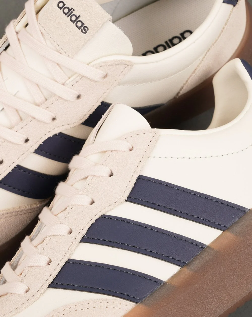 Adidas Barreda Lux Trainers Off White Navy Leather - Image 3