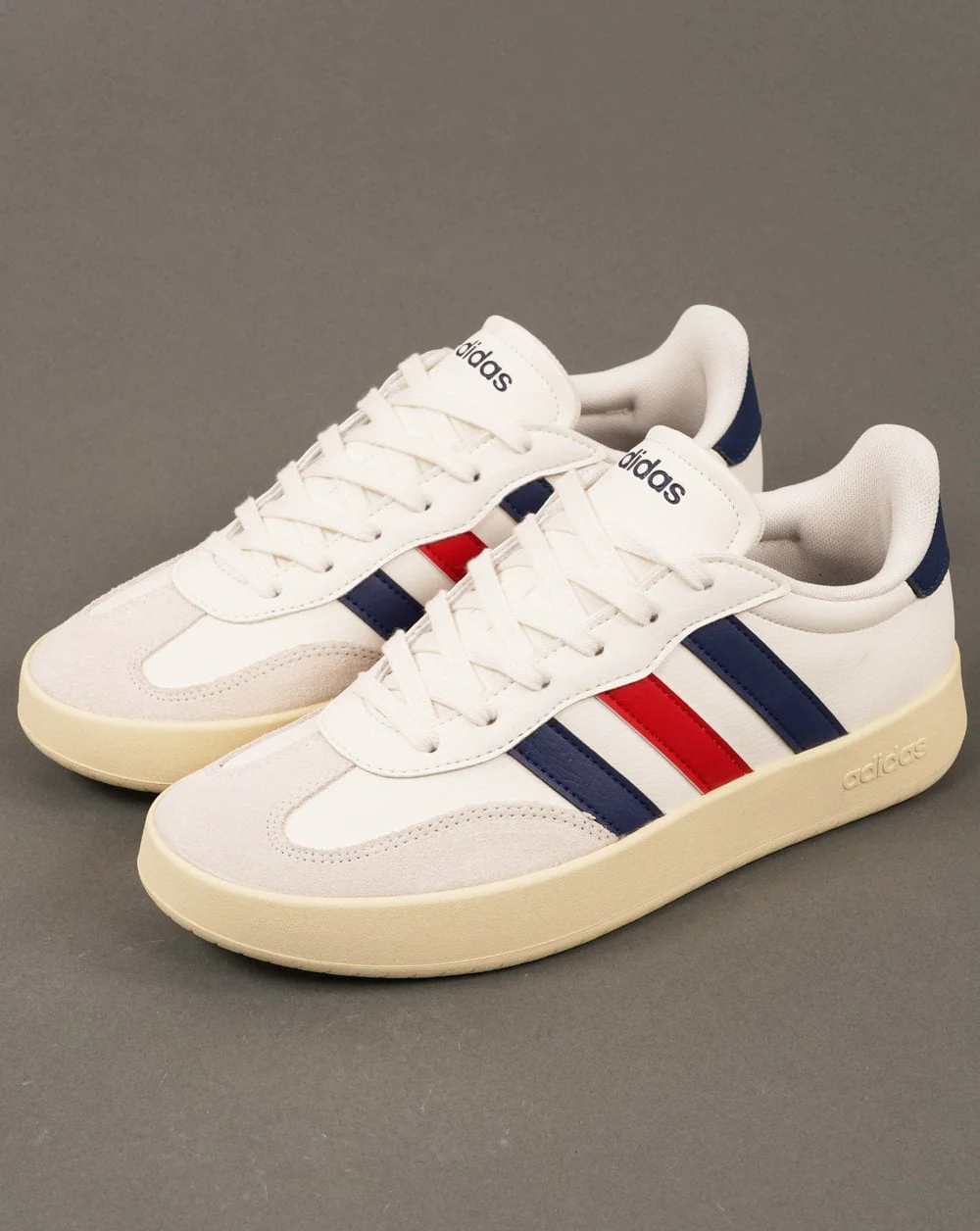 Adidas Barreda Trainers Off White/Navy/Red - Image 2