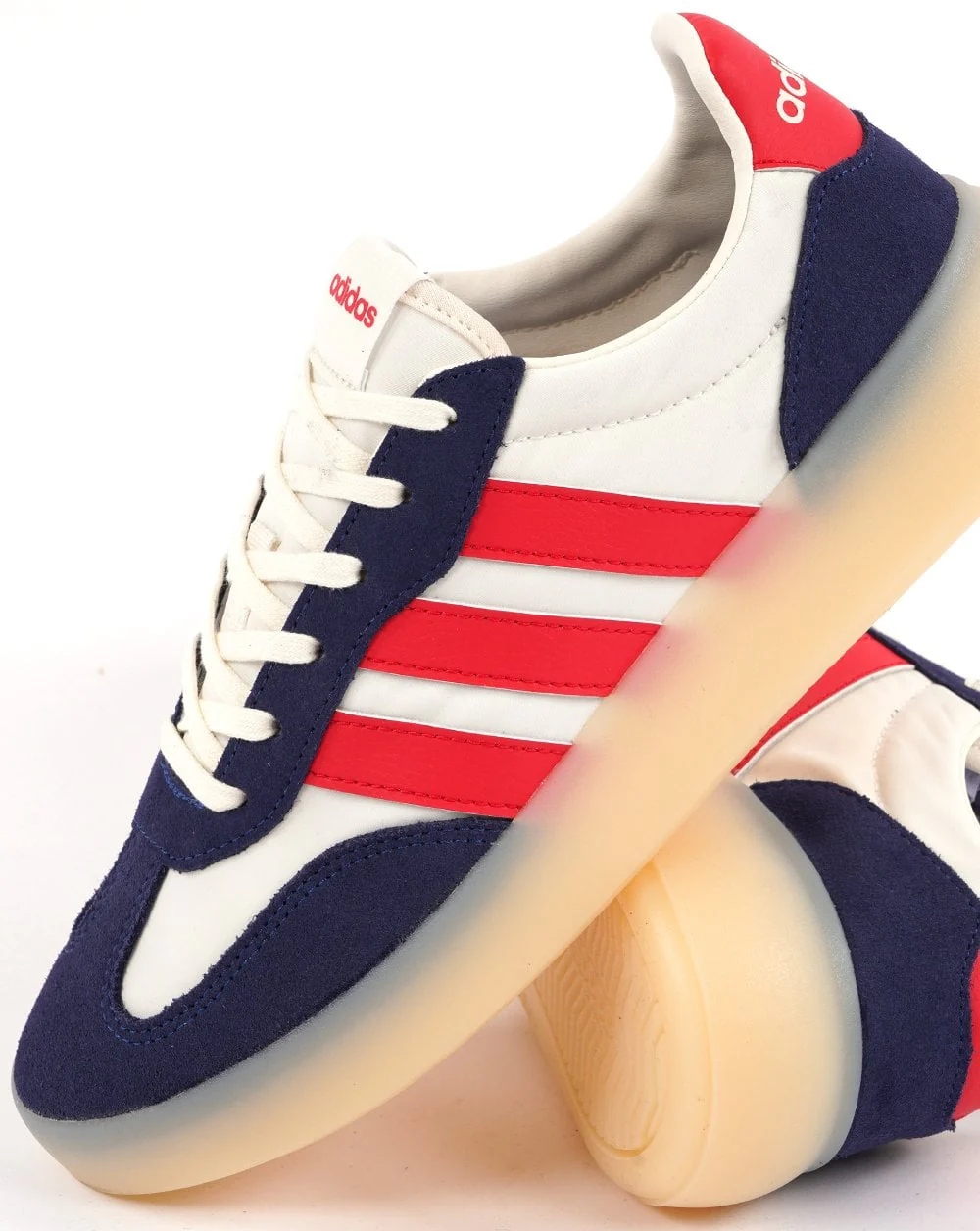 Adidas Barreda Trainers White Navy Red Ice sole