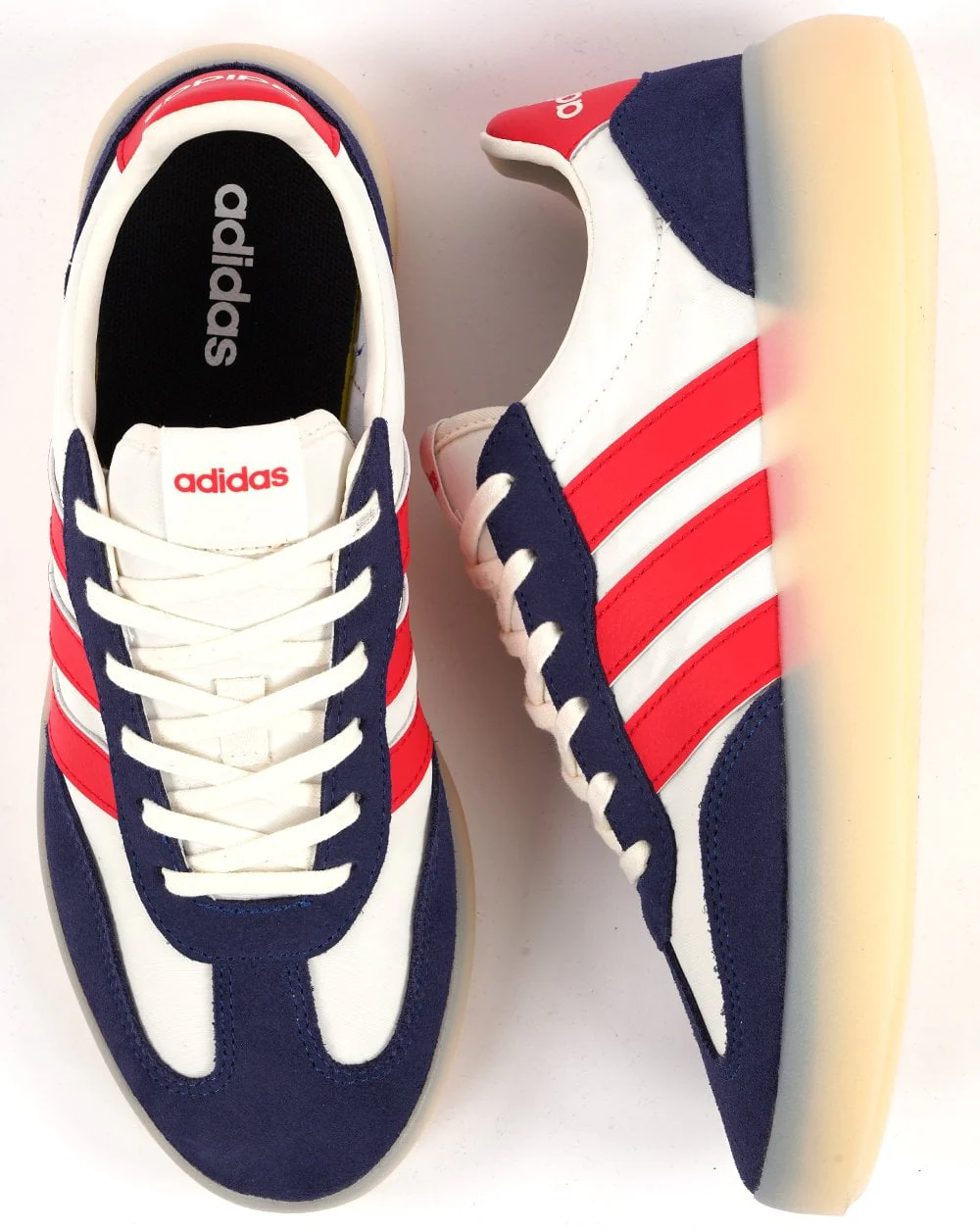 Adidas Barreda Trainers White Navy Red Ice sole - Image 5