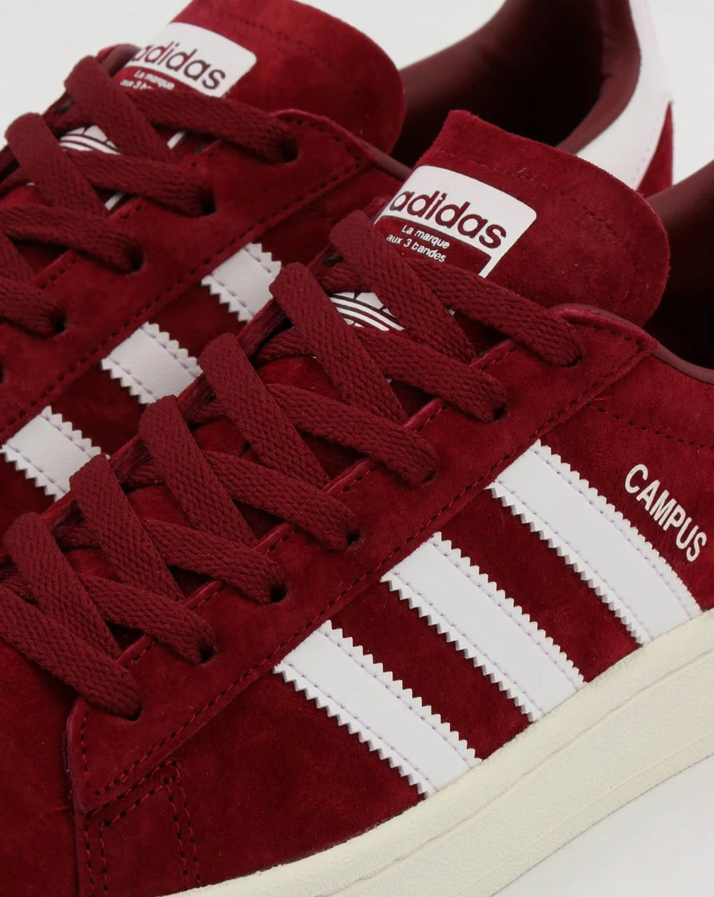 Adidas Campus Trainers Burgundy/White - Image 2
