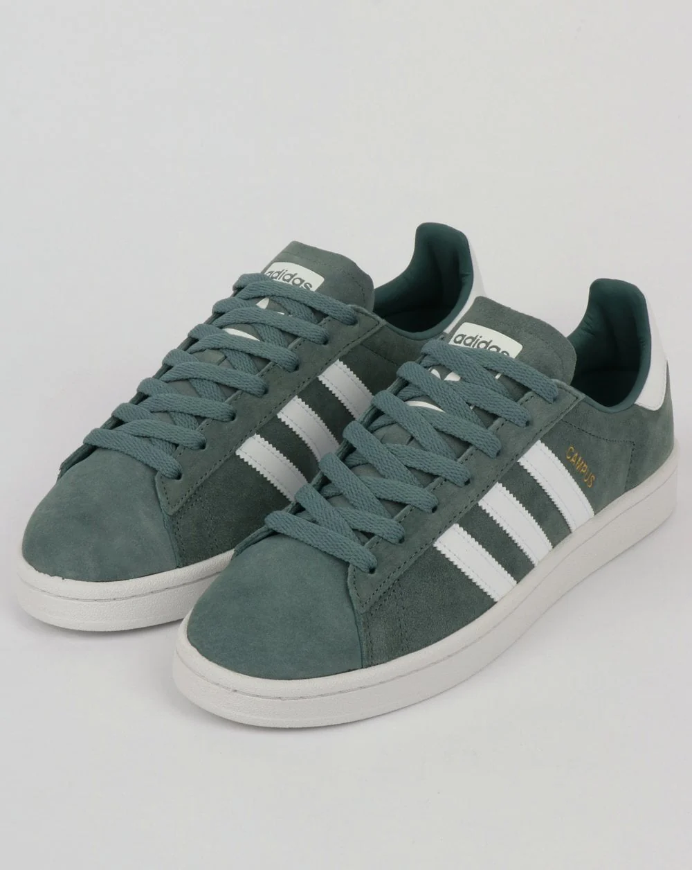 Adidas Campus Trainers Raw Green/White - Image 3