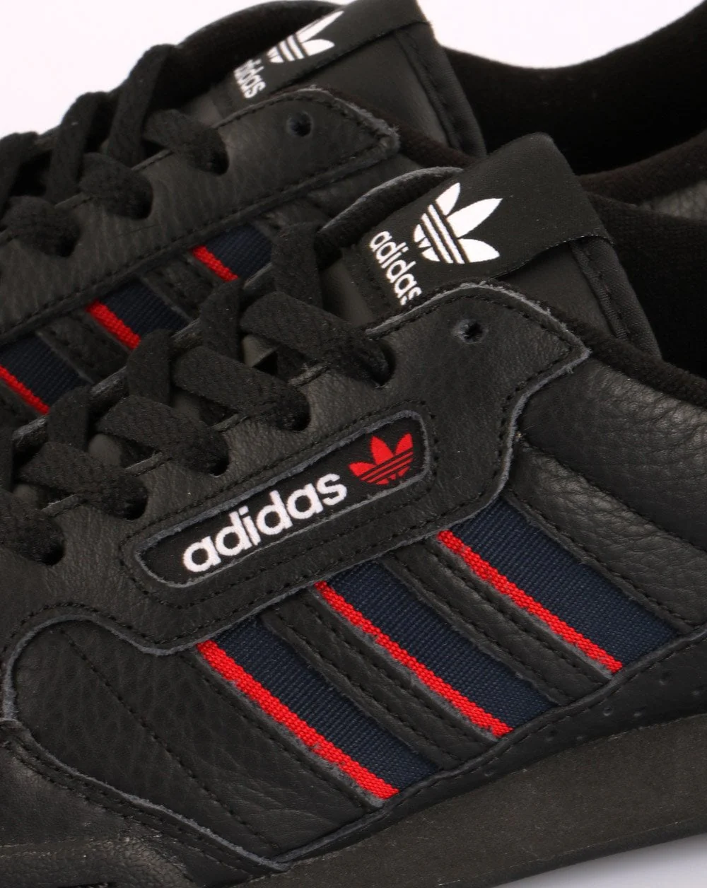 Adidas Continental 80 Stripes Trainers Black/navy/red - Image 3