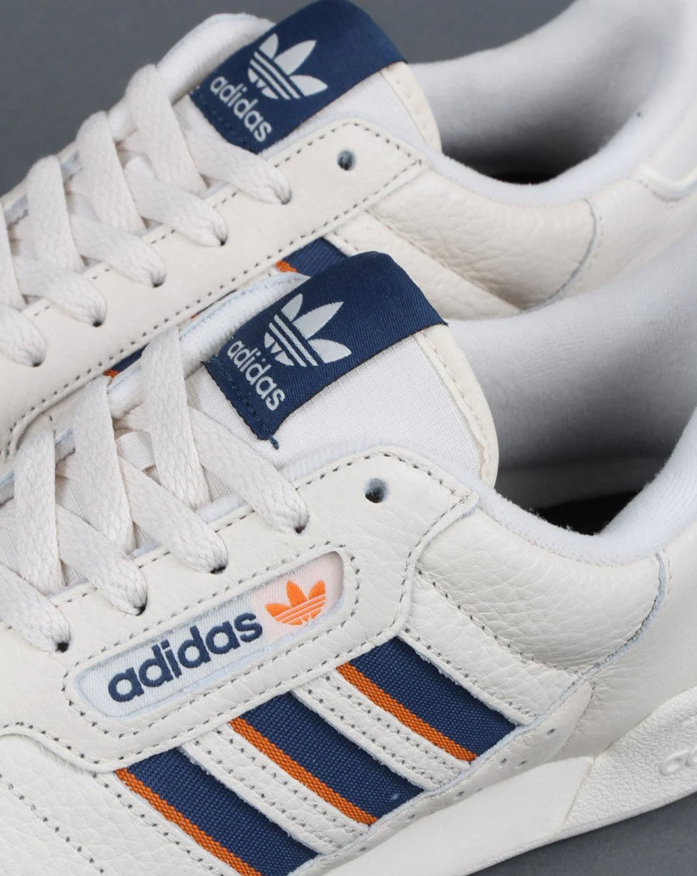 Adidas Continental 80 Stripes Trainers Off White/Navy/Orange - Image 4