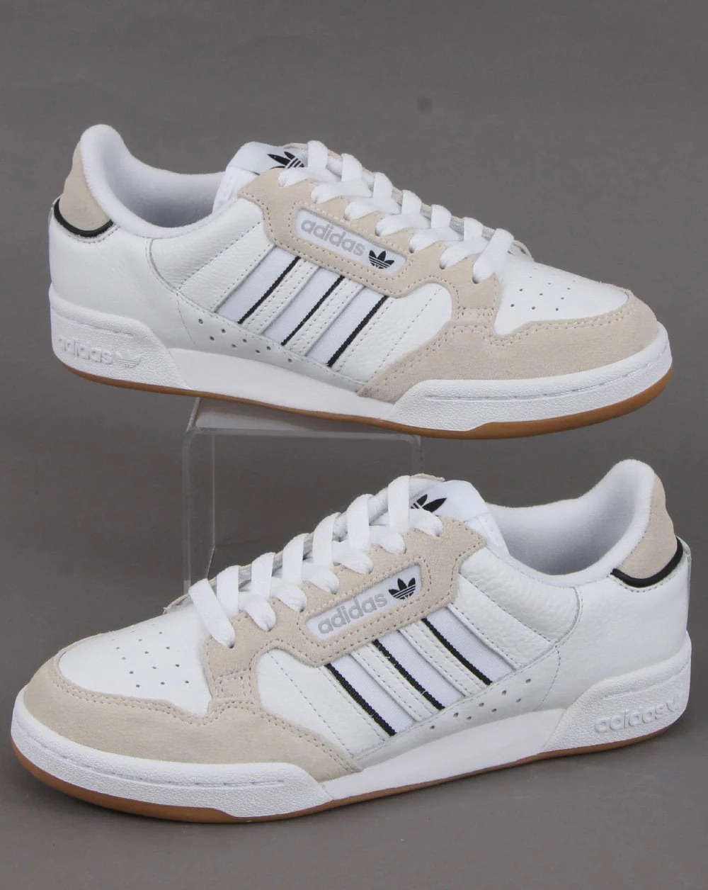 Adidas Continental 80 Stripes Trainers White/Black/Off White - Image 3