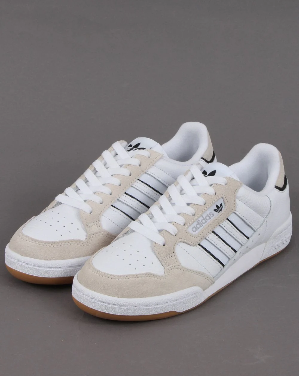 Adidas Continental 80 Stripes Trainers White/Black/Off White - Image 4