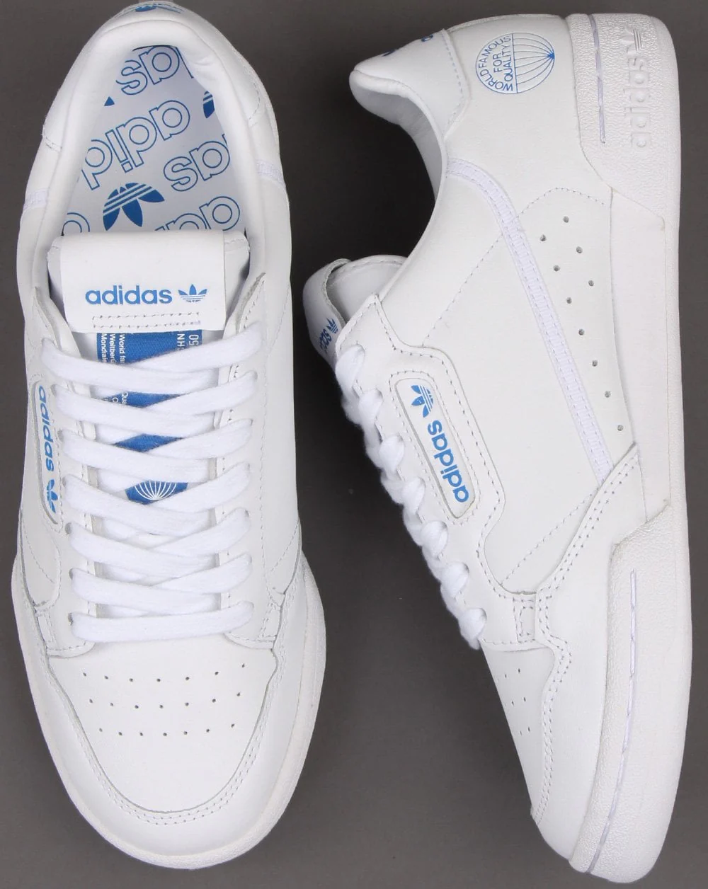 Adidas Continental 80 Trainers White/Blue - Image 2